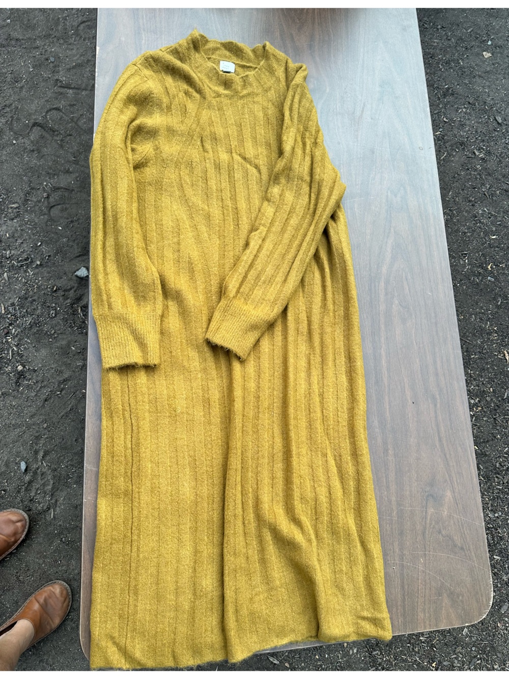 a new day Ribbed Turtleneck Sweater Dress - Mustard Yellow